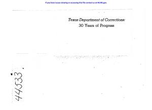 Texas Department of Corrections: 30 Years of Progress