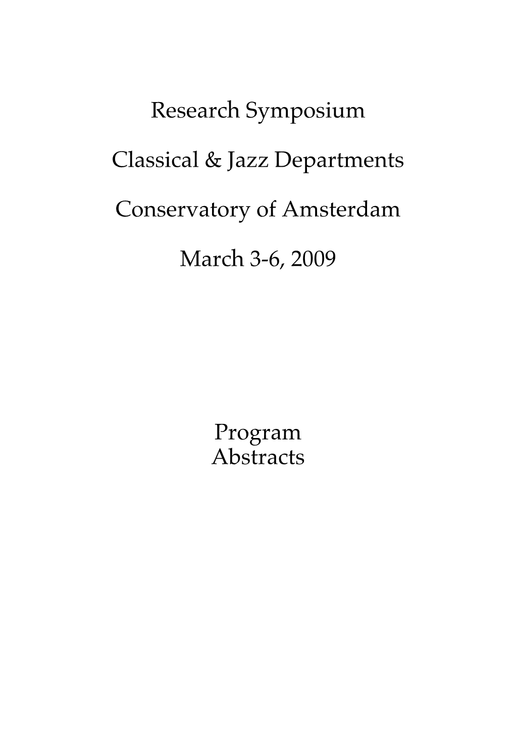 Symposium Guide 2009 - 2