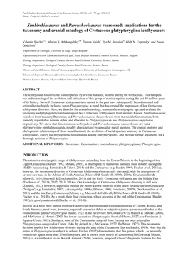 Simbirskiasaurus and Pervushovisaurus Reassessed: Implications for the Taxonomy and Cranial Osteology of Cretaceous Platypterygiine Ichthyosaurs