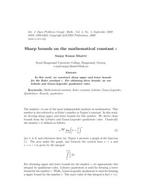Sharp Bounds on the Mathematical Constant E