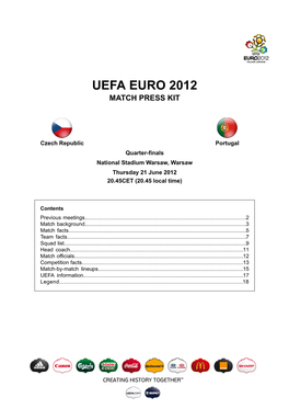 Uefa Euro 2012 Match Press Kit