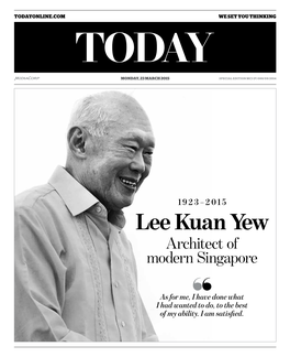Lee Kuan Yew Architect of Modern Singapore