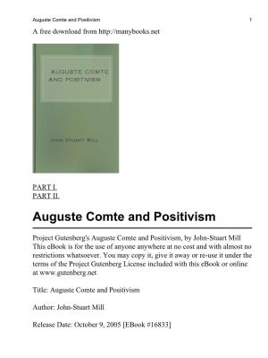 Auguste Comte and Positivism 1 a Free Download From