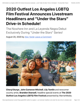 2020 Outfest Los Angeles LGBTQ Film