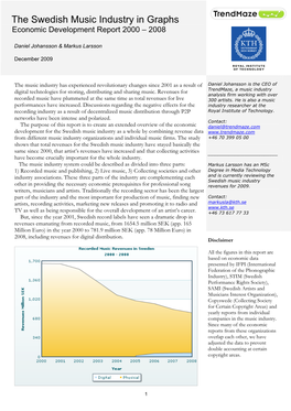 The Swedish Music Industry in Graphs Economic Development Report 2000 – 2008
