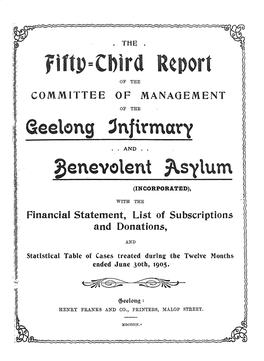 Fiftp=CI)Ira Report of the COMMITTEE of MANAGEMENT