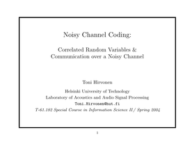 Noisy Channel Coding