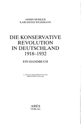 Die Konservative Revolution in Deutschland 1918-1932