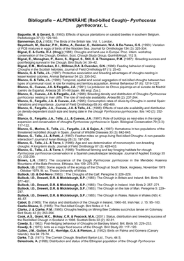 Bibliografie – ALPENKRÄHE (Red-Billed Cough)– Pyrrhocorax Pyrrhocorax, L