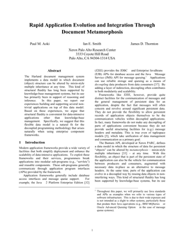 Rapid Application Evolution and Integration Through Document Metamorphosis