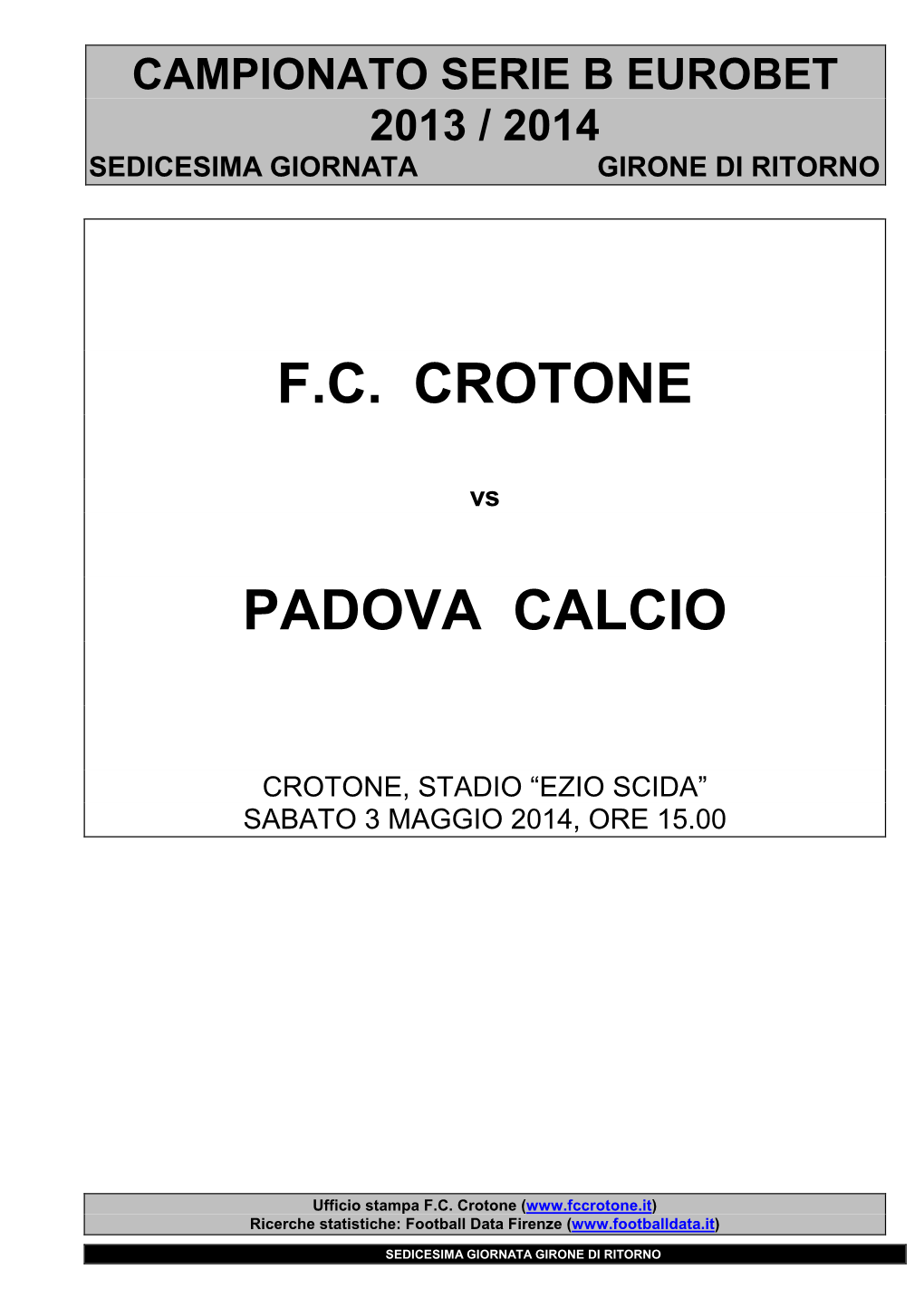 Crotone-Padova