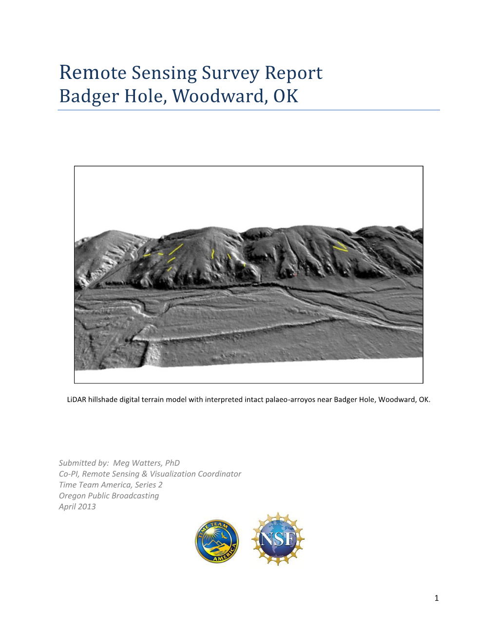 Remote Sensing Survey Report Badger Hole, Woodward, OK