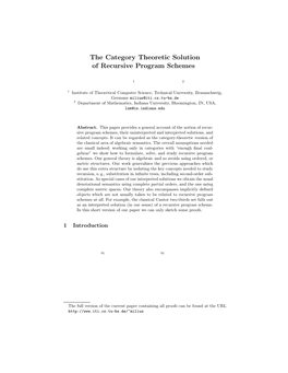 The Category Theoretic Solution of Recursive Program Schemes*