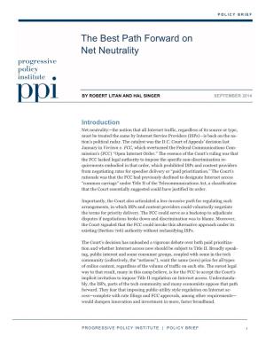 The Best Path Forward on Net Neutrality
