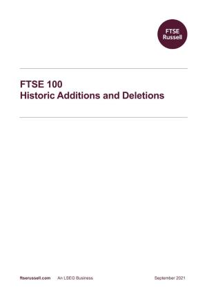 FTSE 100 Historic Additions and Deletions