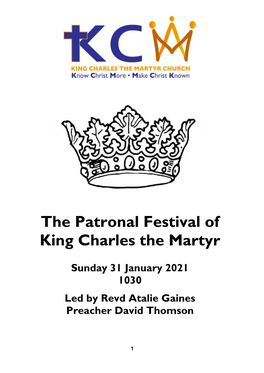 The Patronal Festival of King Charles the Martyr