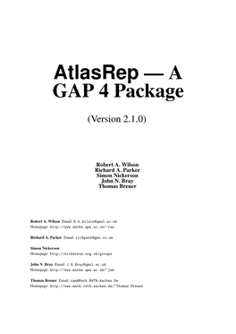 Atlasrep —A GAP 4 Package