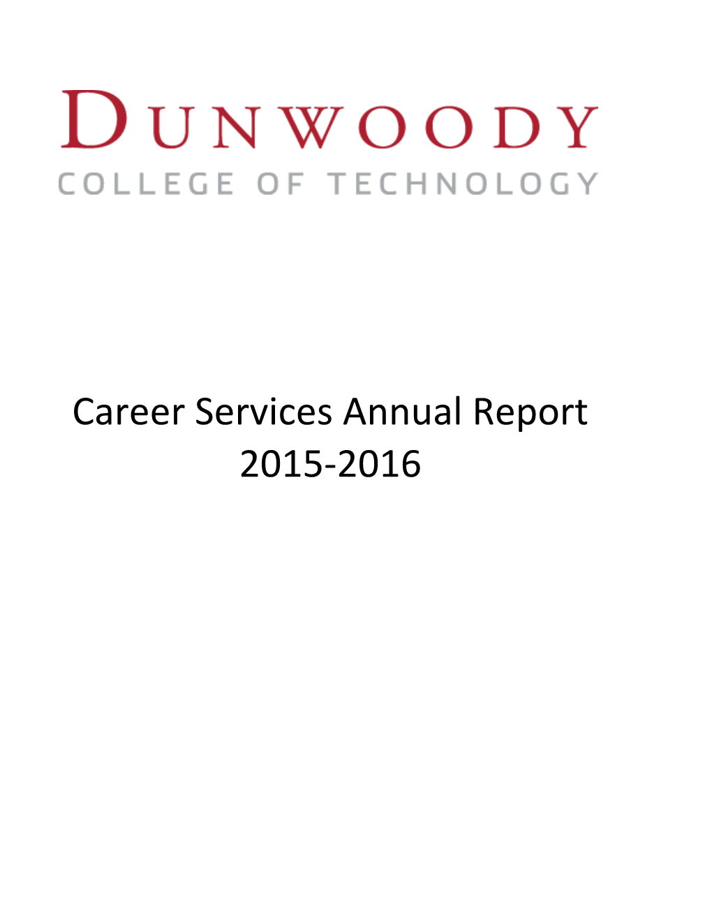 Career Services Annual Report 2015-2016 Department / Program - Overall