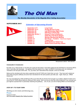 The Old Man the Monthly Newsletter of the Magothy River Sailing Association