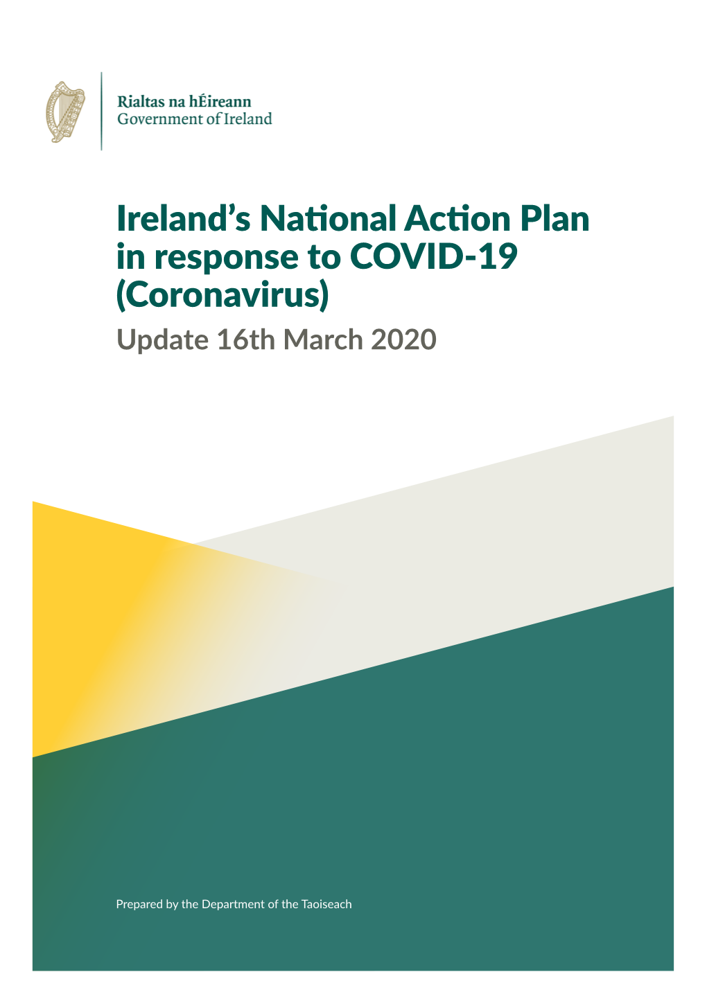 Ireland's National Action Plan in Response to COVID-19 (Coronavirus)