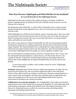 The Nightingale Society Contact@Nightingalesociety.Com