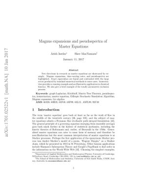Magnus Expansions and Pseudospectra of Master Equations