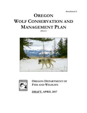 Oregon Wolf Conservation and Management Plan (Draft)