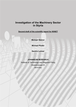 Investigation of the Machinery Sector in Styria