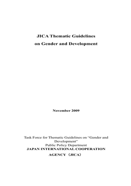 JICA Thematic Guidelines on Gender and Development