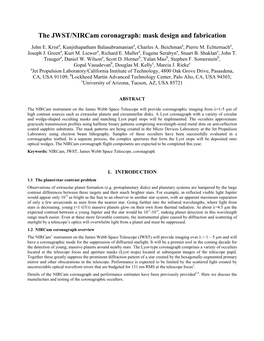 The JWST/Nircam Coronagraph: Mask Design and Fabrication