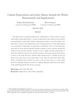 Capital Depreciation and Labor Shares Around the World: Measurement and Implications∗