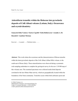 Asbestiform Tremolite Revision 1