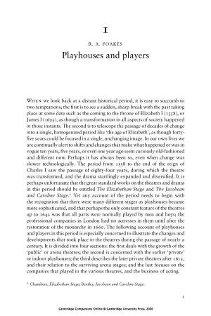 Playhouses and Players