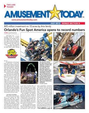 Orlando's Fun Spot America Opens to Record Numbers
