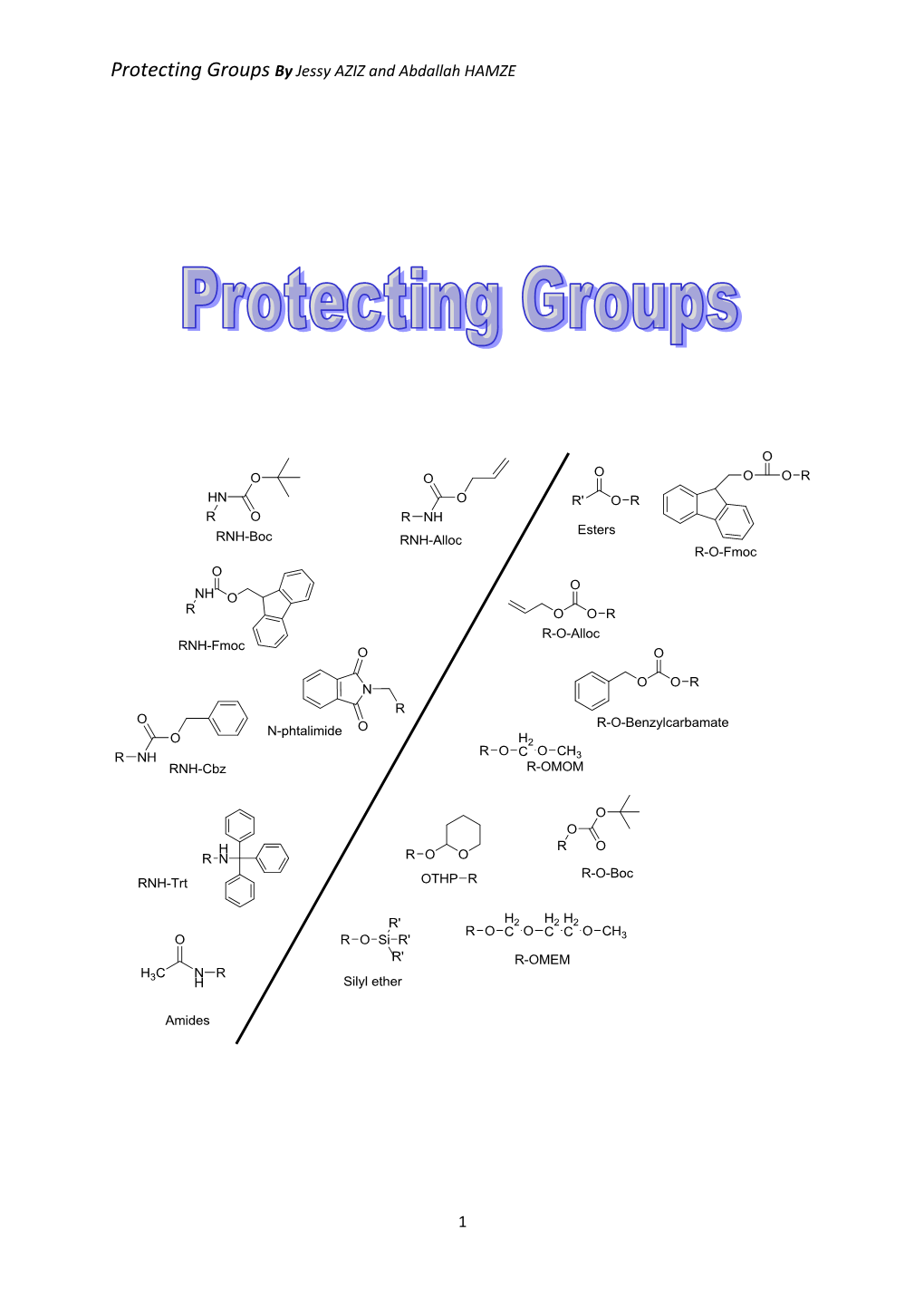 Protecting Groups by Jessy AZIZ and Abdallah HAMZE 1