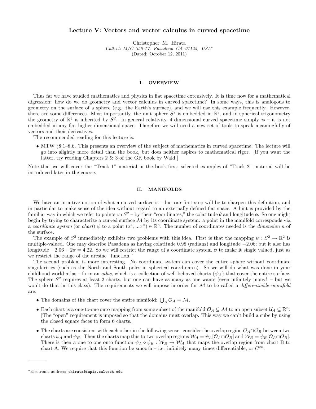 Vectors and Vector Calculus in Curved Spacetime