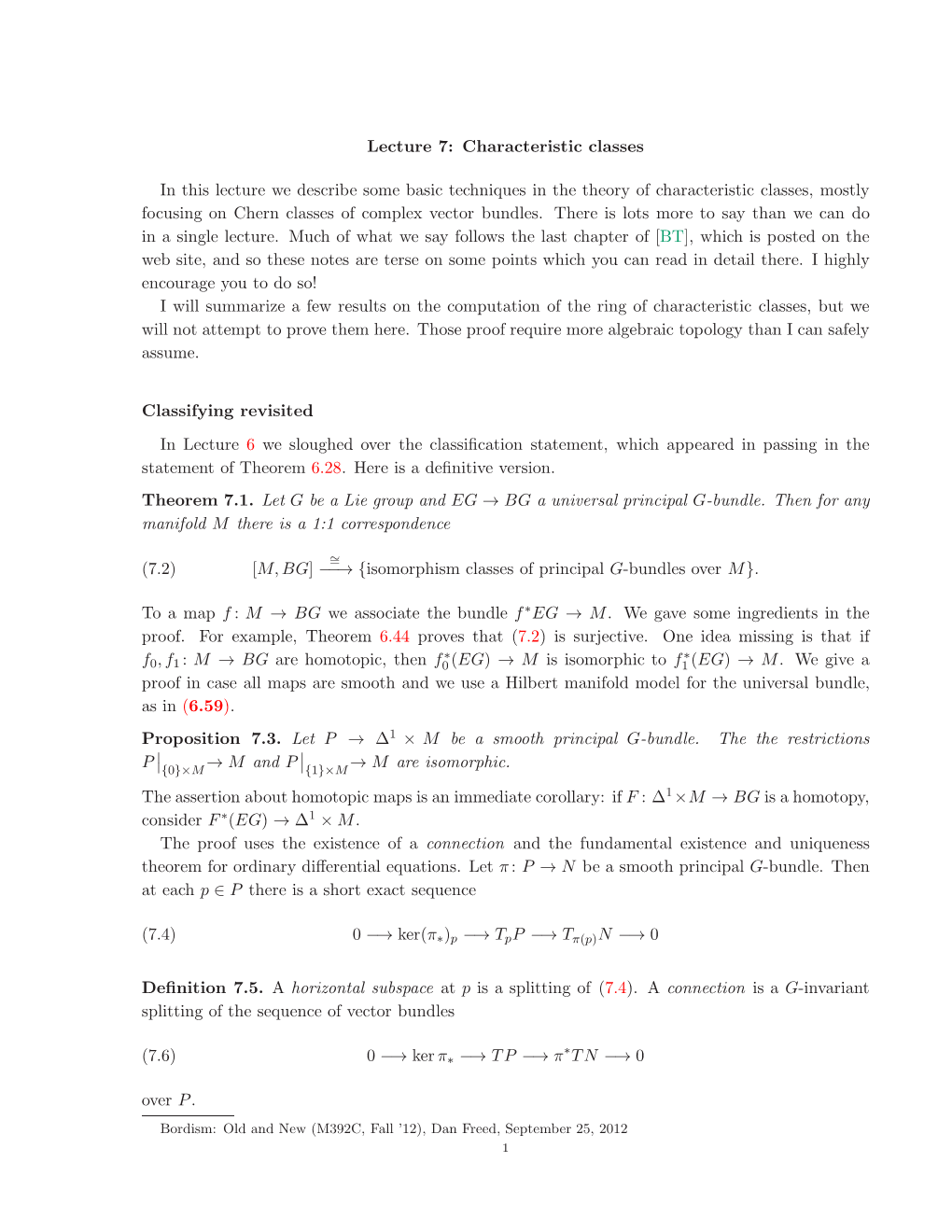 Lecture 7: Characteristic Classes