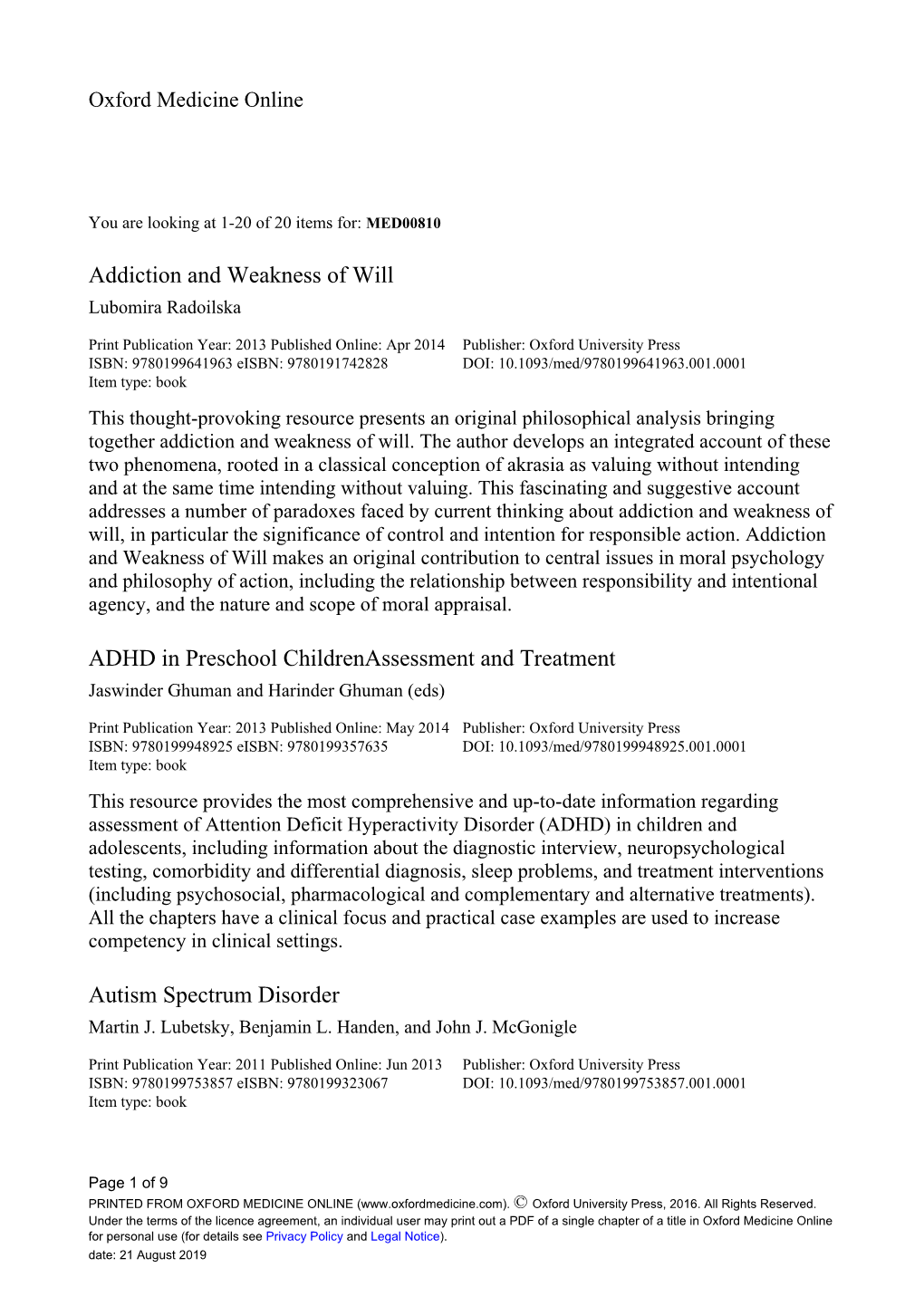 PDF of a Single Chapter of a Title in Oxford Medicine Online for Personal Use (For Details See Privacy Policy and Legal Notice)