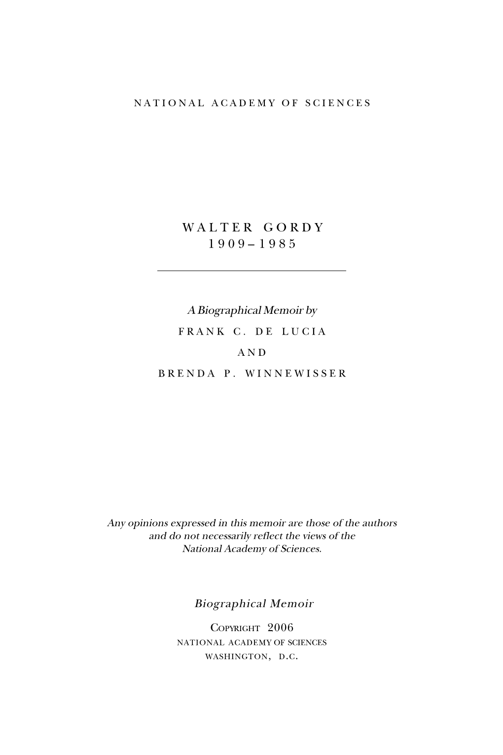 Walter Gordy 1909–1985