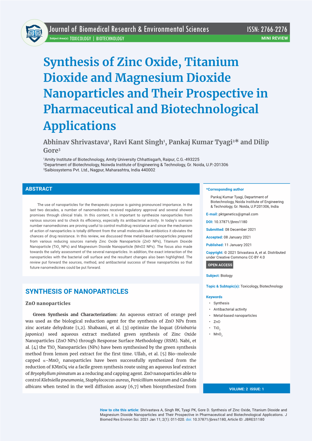 Synthesis Of Zinc Oxide Titanium Dioxide And Magnesium Dioxide   Synthesis Of Zinc Oxide Titanium Dioxide And Magnesium Dioxide Nanoparticles And Their Prospective In Pharmaceutical And Biotechnological Applications 