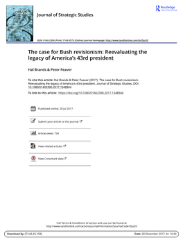 The Case for Bush Revisionism: Reevaluating the Legacy of America’S 43Rd President