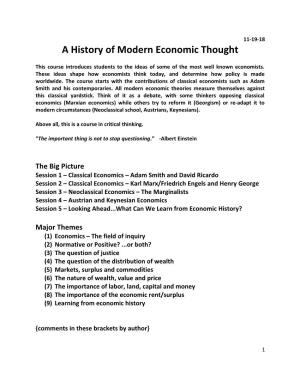 A History of Modern Economic Thought