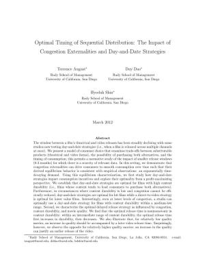 Optimal Timing of Sequential Distribution: the Impact of Congestion Externalities and Day-And-Date Strategies