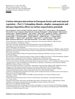 Carbon–Nitrogen Interactions in European Forests and Semi-Natural Vegetation – Part 2: Untangling Climatic, Edaphic, Managem