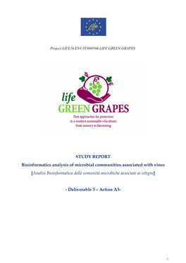 STUDY REPORT Bioinformatics Analysis of Microbial Communities Associated with Vines [Analisi Bioinformatica Delle Comunità Microbiche Associate Ai Vitigni]