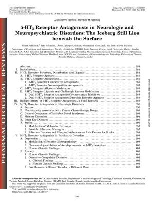 5-HT3 Receptor Antagonists in Neurologic and Neuropsychiatric Disorders: the Iceberg Still Lies Beneath the Surface
