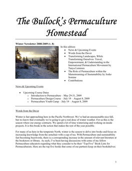 The Bullock's Permaculture Homestead