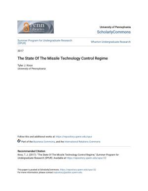 The State of the Missile Technology Control Regime