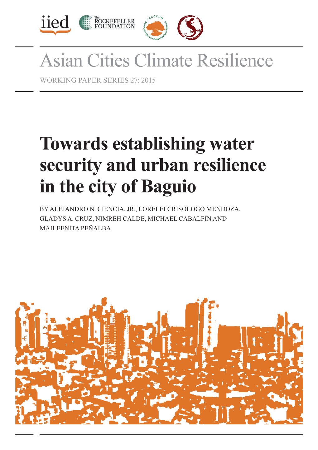 Asian Cities Climate Resilience Towards Establishing Water Security