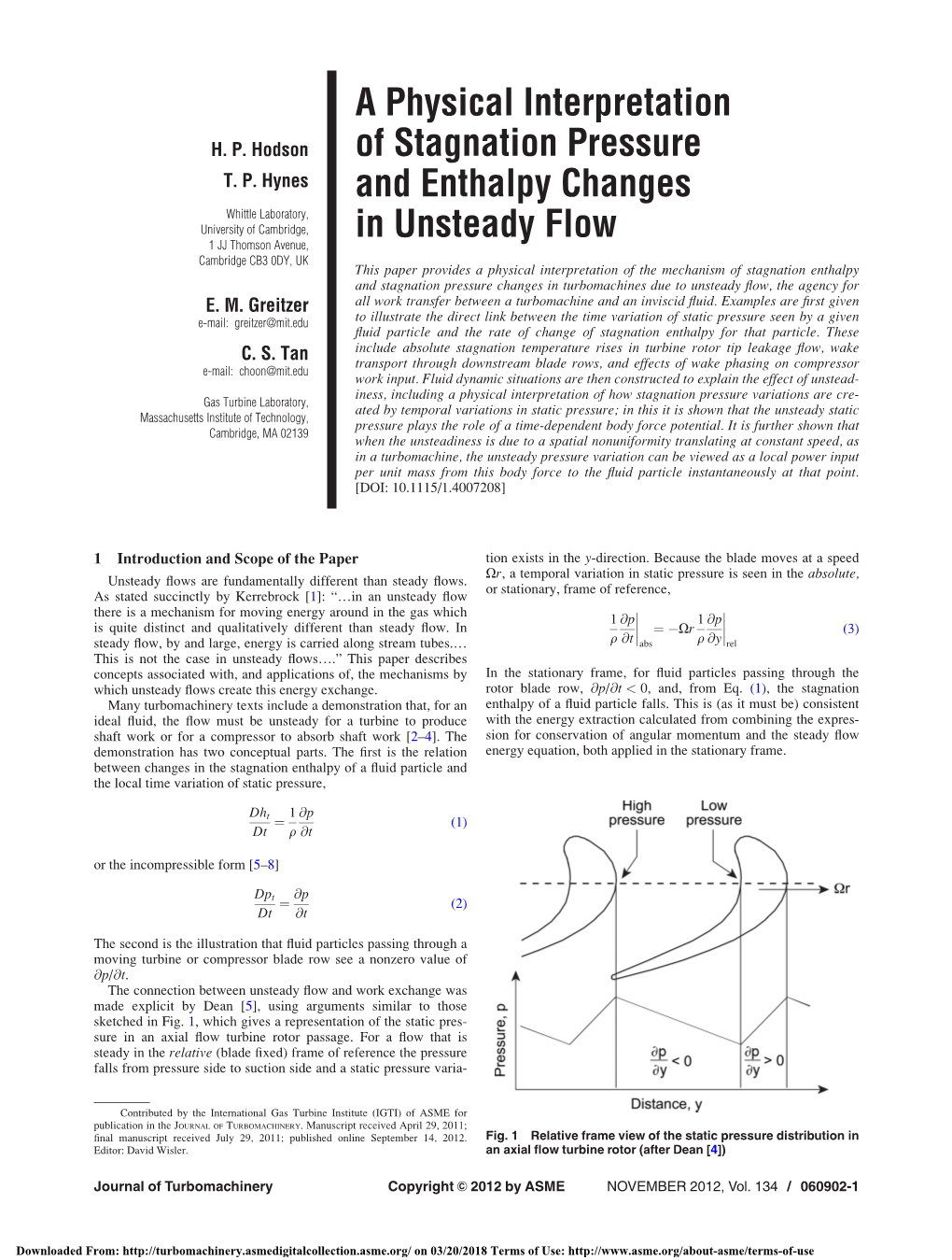 A Physical Interpretation of Stagnation Pressure and Enthalpy